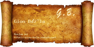 Gion Béla névjegykártya